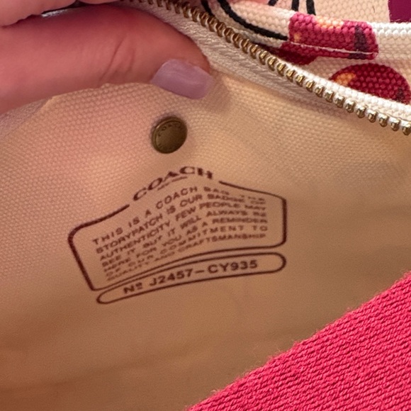 Coach Cherry Patterned Canvas Tote - Picture 6 of 12